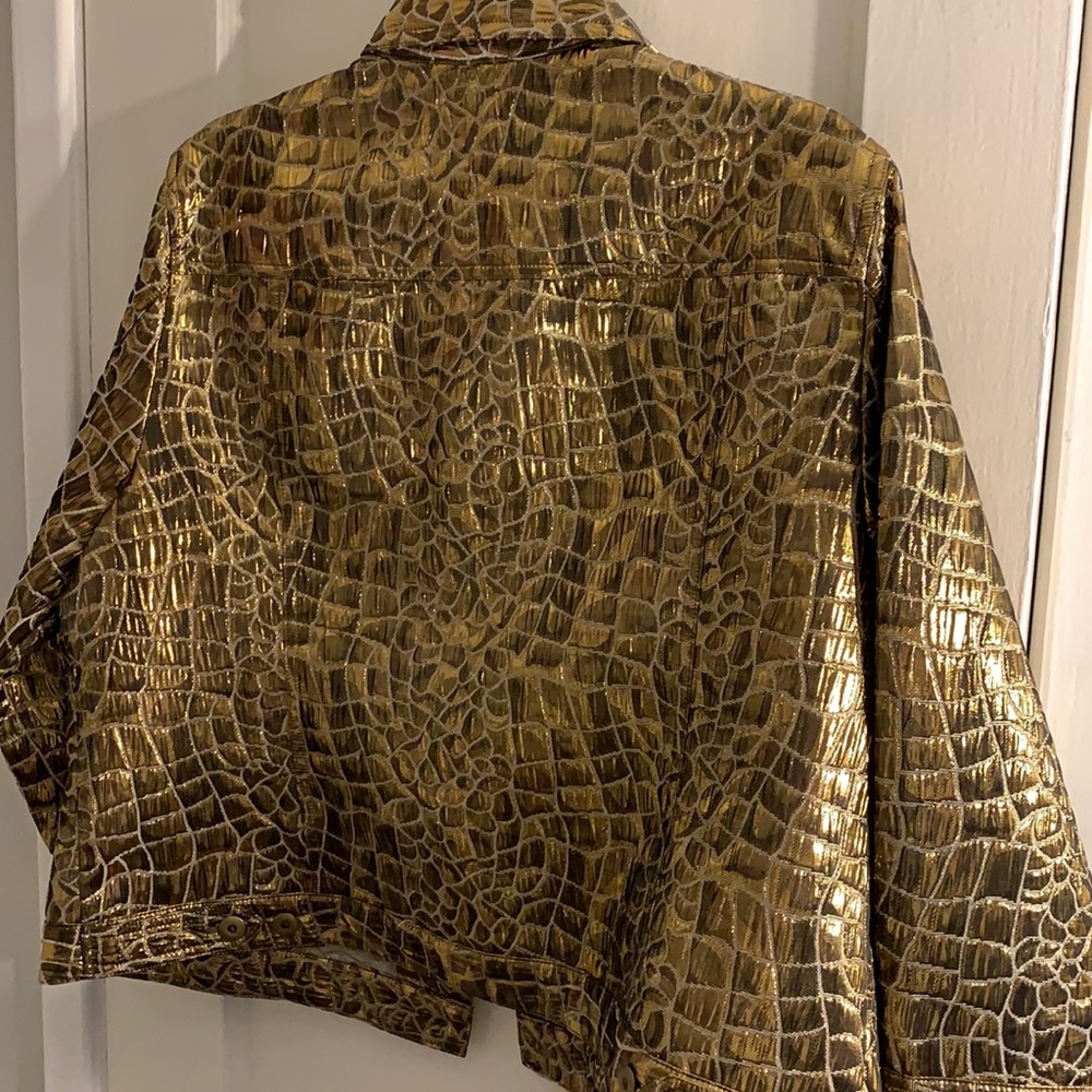 Metallic Gold Animal pattern Jacket, Ruby Rd.,18 - Picture 11 of 13
